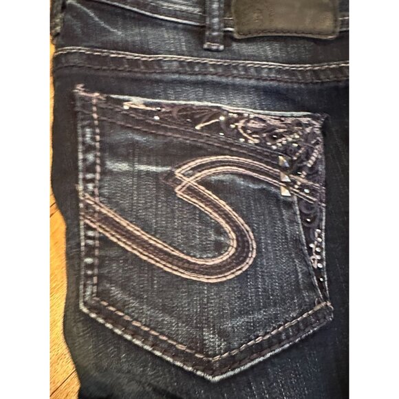 Silver Jeans Suki 17” Women’s Bootcut Denim –‎ Embellished Pockets - Picture 10 of 12